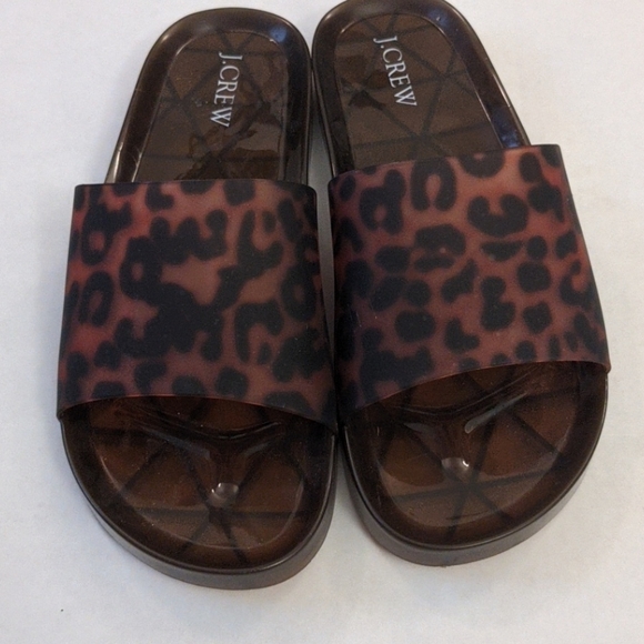 J.Crew Animal Print Rubber Slides - Picture 2 of 4